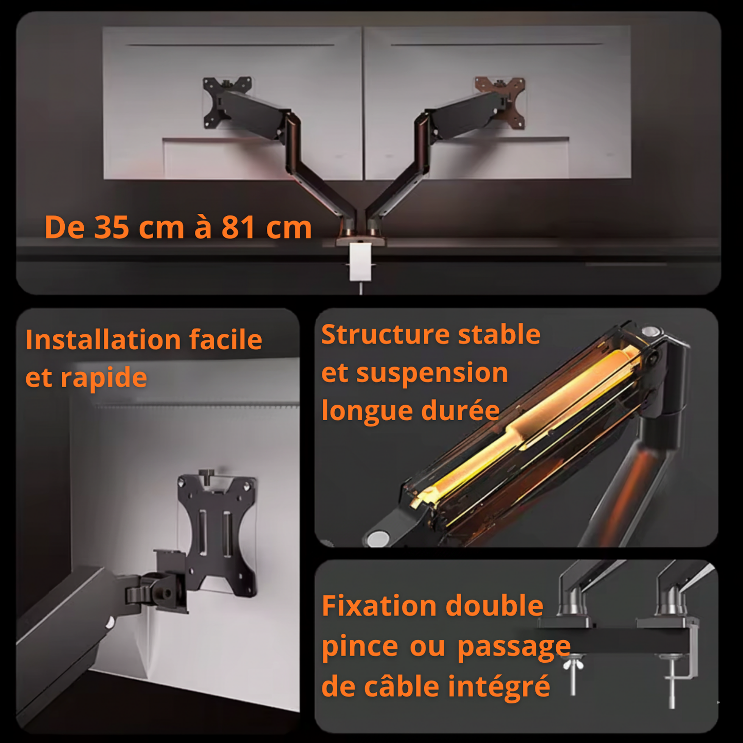 Double Support d’Écran Axis